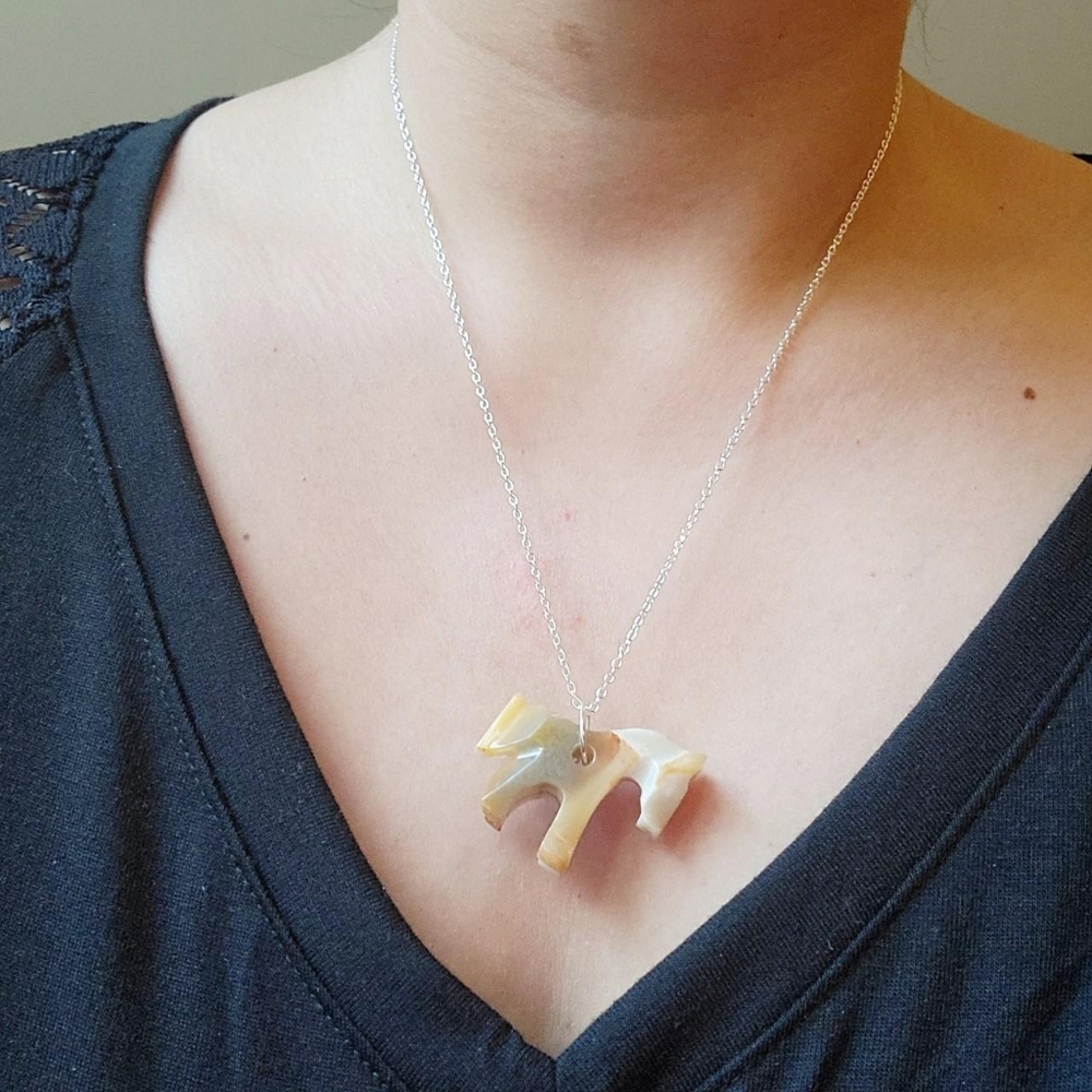 Vintage Silver Stone Horse Necklace - Picture 6 of 6